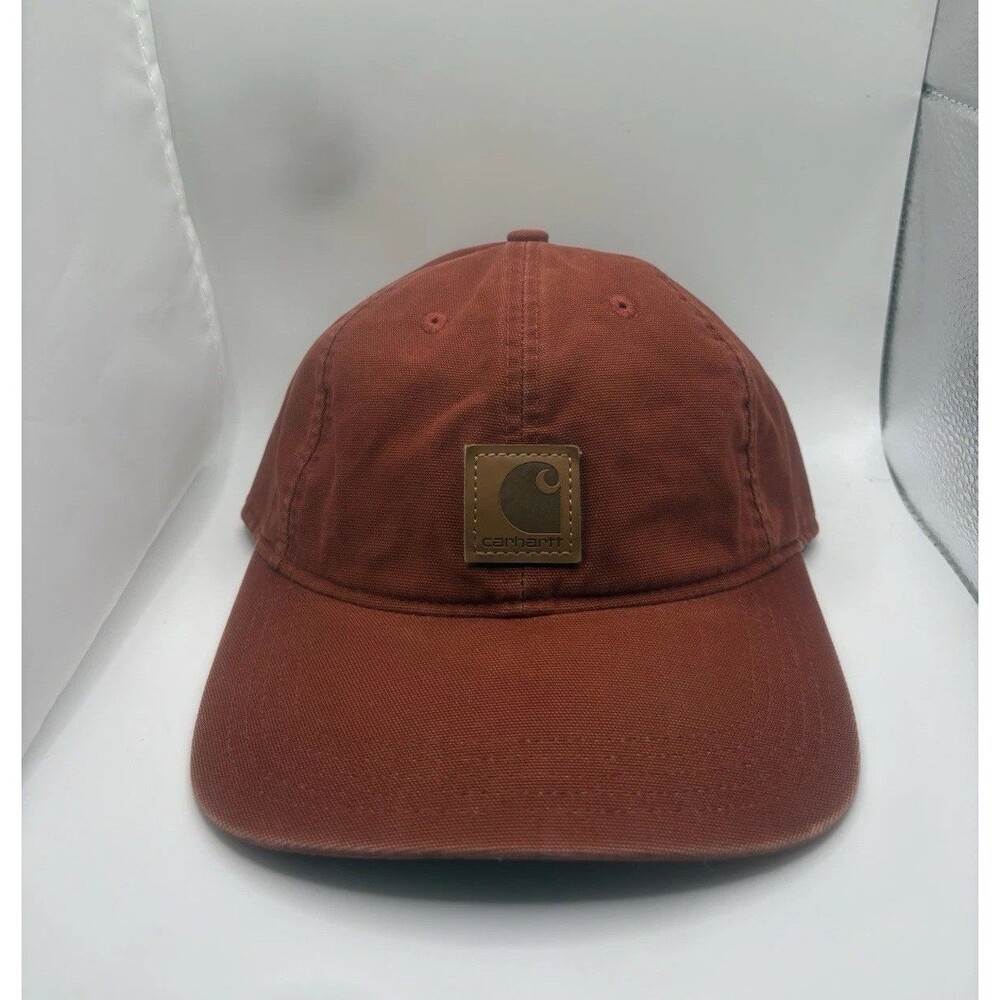 Carhartt Odessa Rusted Red OSFA Hat Leather Patch Logo Adjustable
